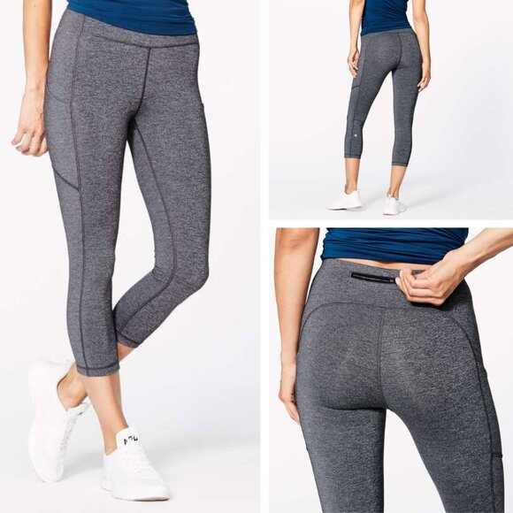 Lululemon Speed Up Crop 21" Luxtreme In Heathered Black Size 2 - Picture 1 of 6